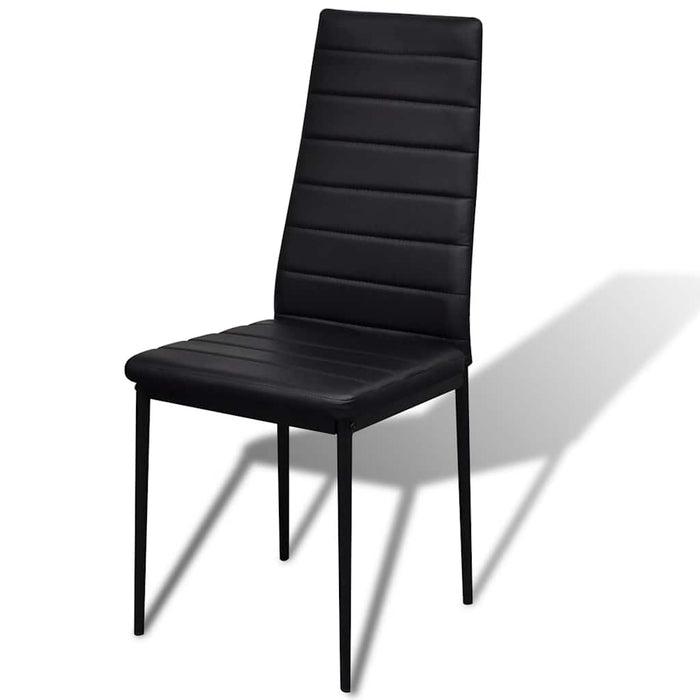 Set mobilier bucătărie, 5 piese, piele artificială, negru WALTI