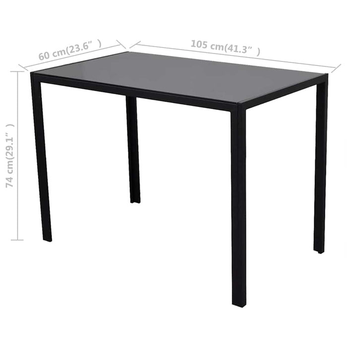 Set mobilier bucătărie, 5 piese, piele artificială, negru WALTI