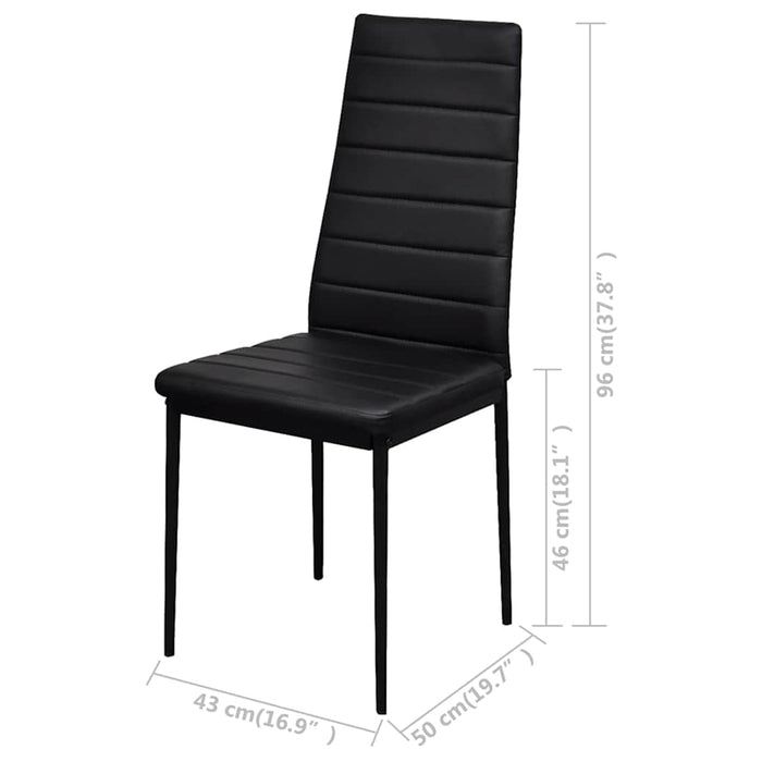 Set mobilier bucătărie, 5 piese, piele artificială, negru WALTI