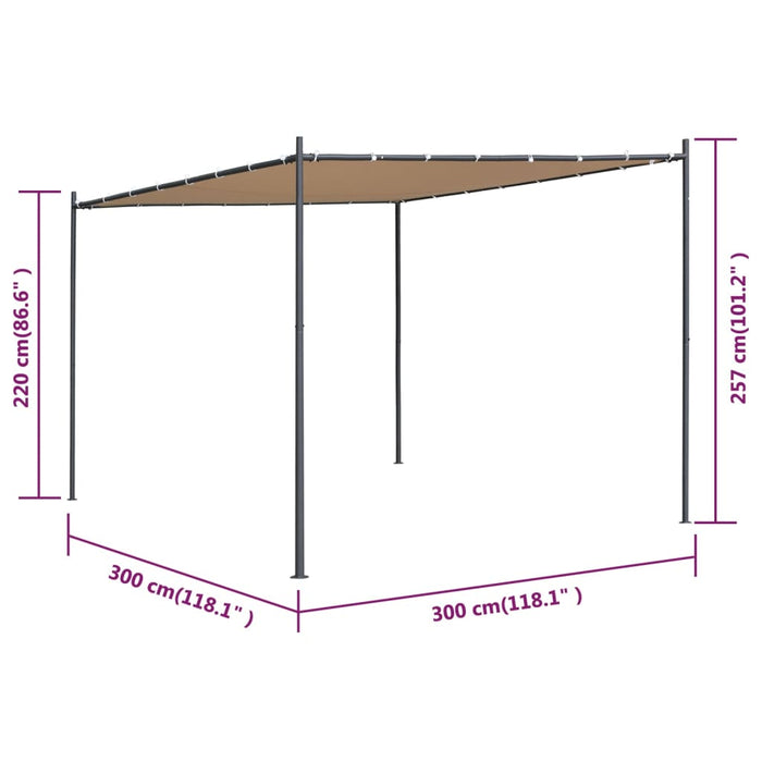 Pavilion cu acoperiș, bej, 3x3 m WALTI