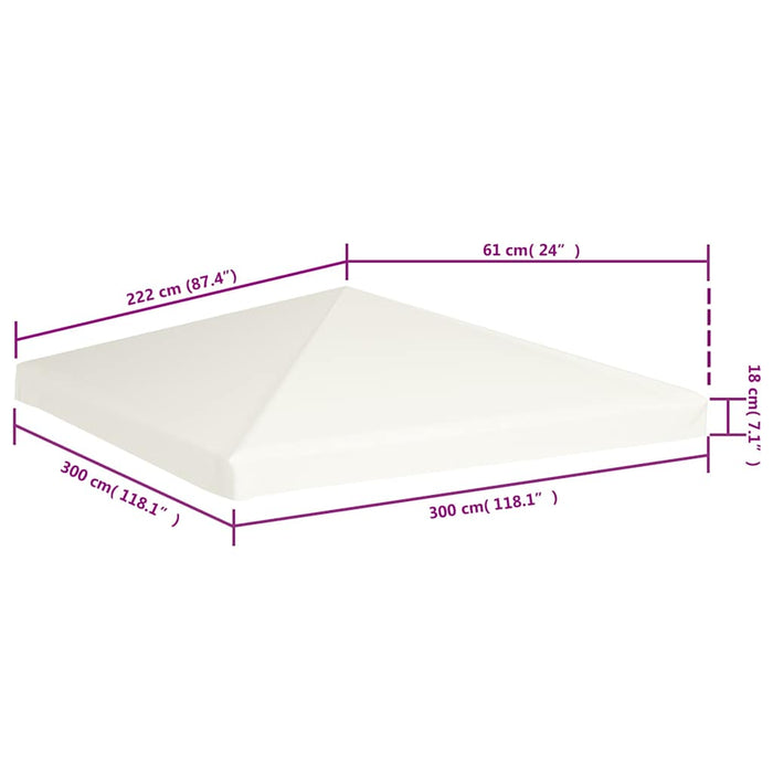 Acoperiș de pavilion, 310 g/m², alb crem, 3 x 3 m - WALTI WALTI
