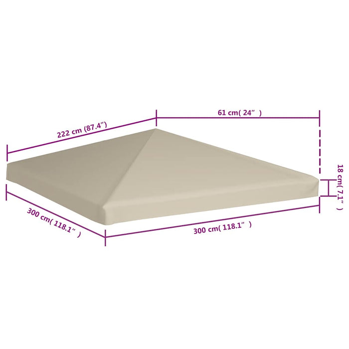 Acoperiș de pavilion, bej, 3 x 3 m, 310 g/m² - WALTI WALTI