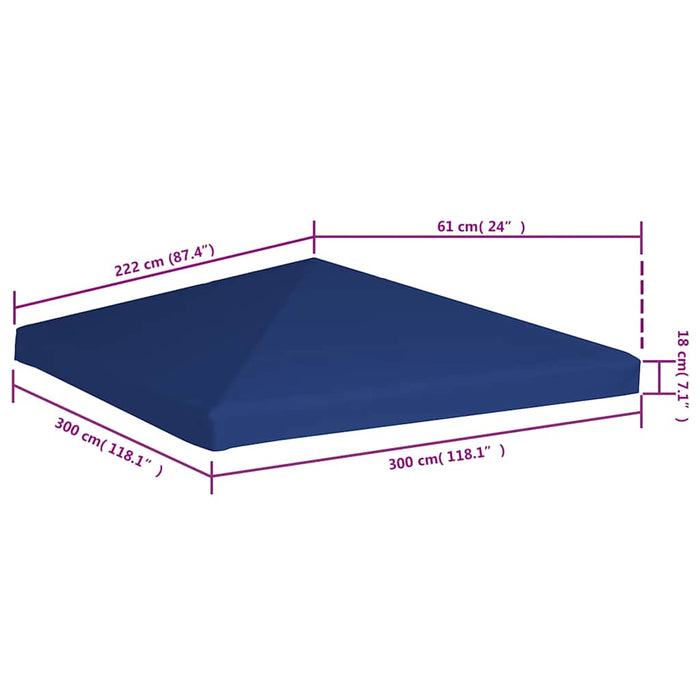 Acoperiș de pavilion, 310 g/m², albastru, 3 x 3 m - WALTI WALTI