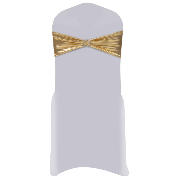 Fundă de scaun elastică, 25 buc., cataramă cu diamante, auriu - WALTI WALTI
