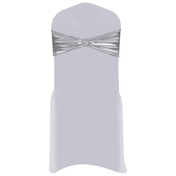 Fundă de scaun elastică, 25 buc, cataramă cu diamante, argintiu - WALTI WALTI