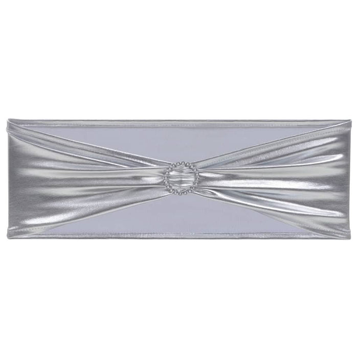 Fundă de scaun elastică, 25 buc, cataramă cu diamante, argintiu - WALTI WALTI