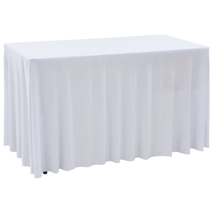 Huse elastice de masă cu fustă, 2 buc., alb, 243x76x74 cm - WALTI WALTI