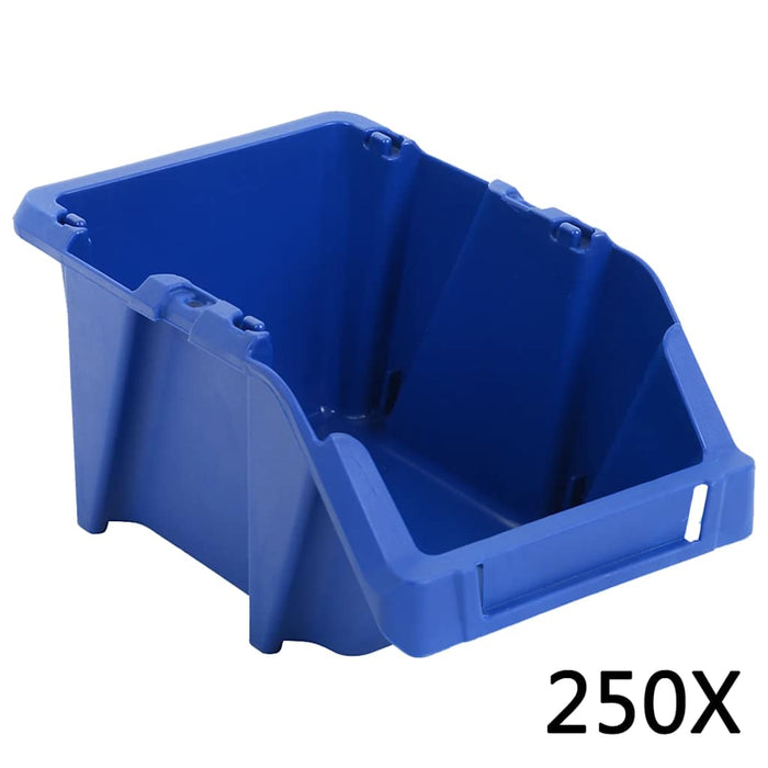Cutii de depozitare, 250 buc, 103 x 165 x 76 mm, albastru WALTI