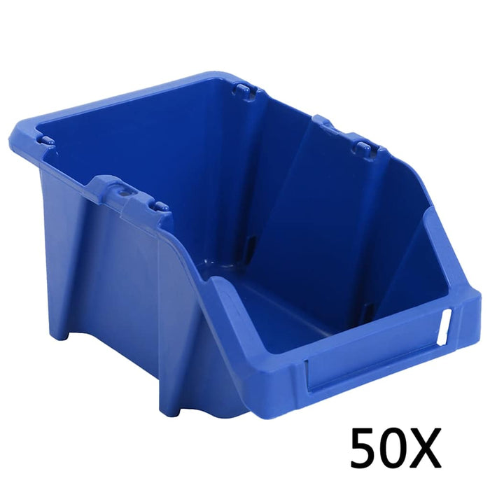 Cutii de depozitare, 50 buc, 200 x 300 x 130 mm, albastru WALTI