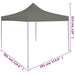 Cort de petrecere pliabil pop-up, antracit, 3 x 3 m - WALTI WALTI
