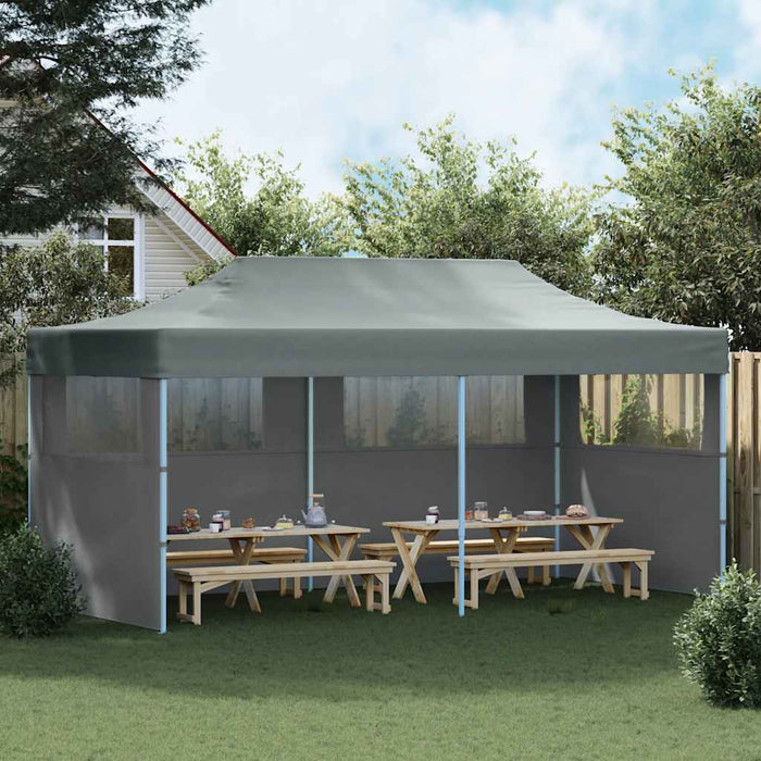 Cort petrecere pliabil cu pereți laterali, antracit, 3 x 6 m - WALTI WALTI