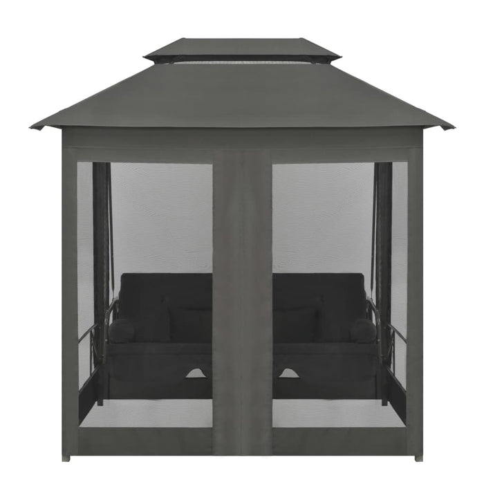 Balansoar extensibil cu copertină antracit 220x160x240 cm oțel - WALTI WALTI