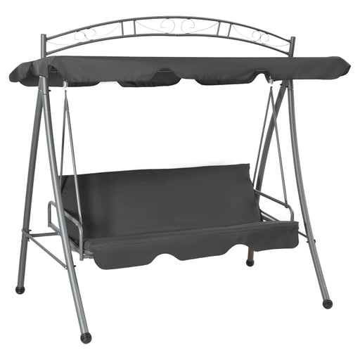 Balansoar extensibil cu copertină antracit 198x120x205 cm oțel - WALTI WALTI