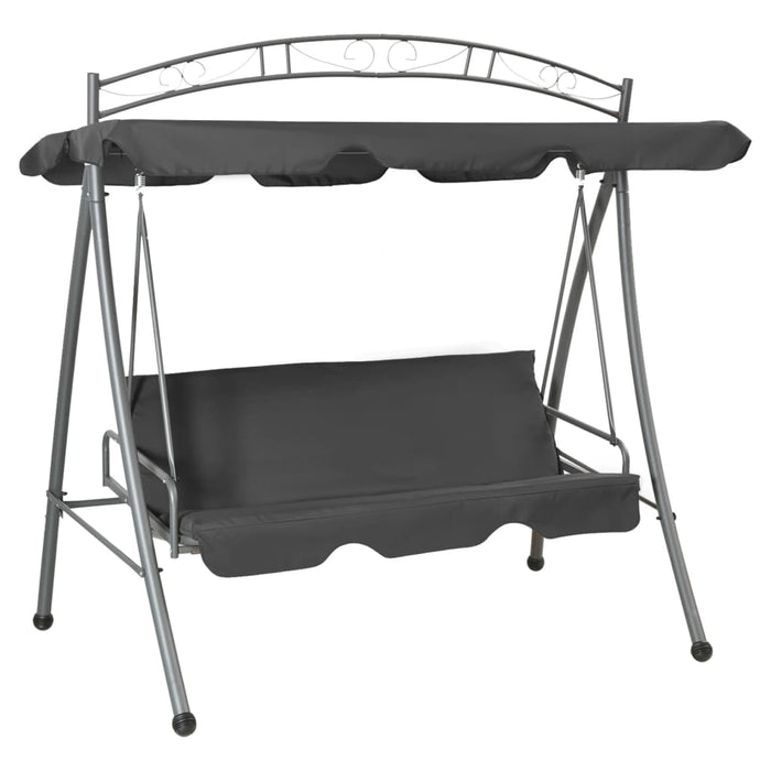 Balansoar extensibil cu copertină antracit 198x120x205 cm oțel - WALTI WALTI