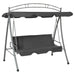 Balansoar extensibil cu copertină antracit 198x120x205 cm oțel - WALTI WALTI
