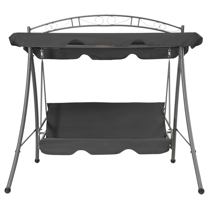 Balansoar extensibil cu copertină antracit 198x120x205 cm oțel - WALTI WALTI