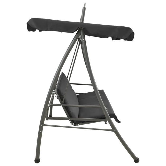 Balansoar extensibil cu copertină antracit 198x120x205 cm oțel - WALTI WALTI