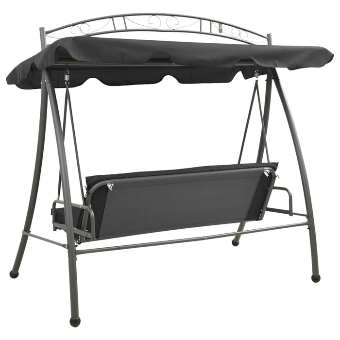 Balansoar extensibil cu copertină antracit 198x120x205 cm oțel - WALTI WALTI