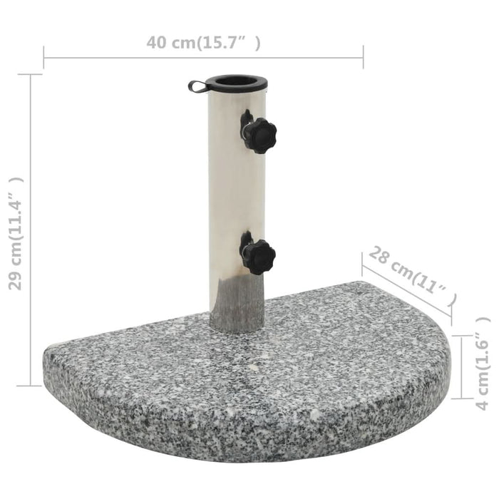 Suport umbrelă de soare, gri, granit, 10 kg, curbat - WALTI WALTI