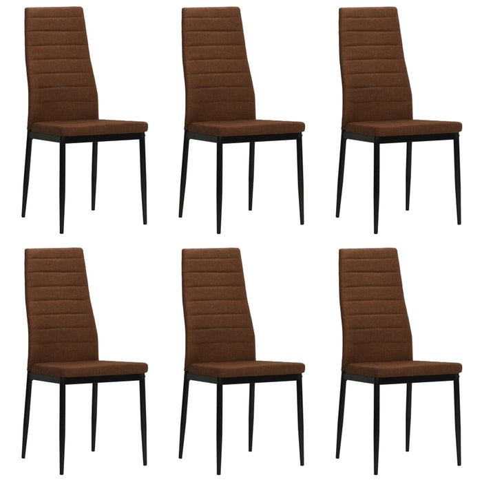 Scaune de bucătărie, 6 buc. maro, material textil WALTI