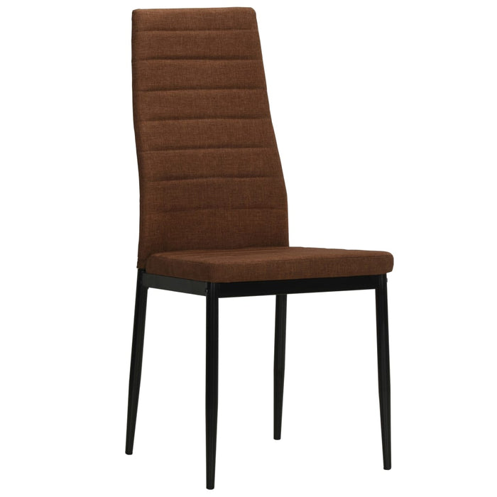 Scaune de bucătărie, 6 buc. maro, material textil WALTI
