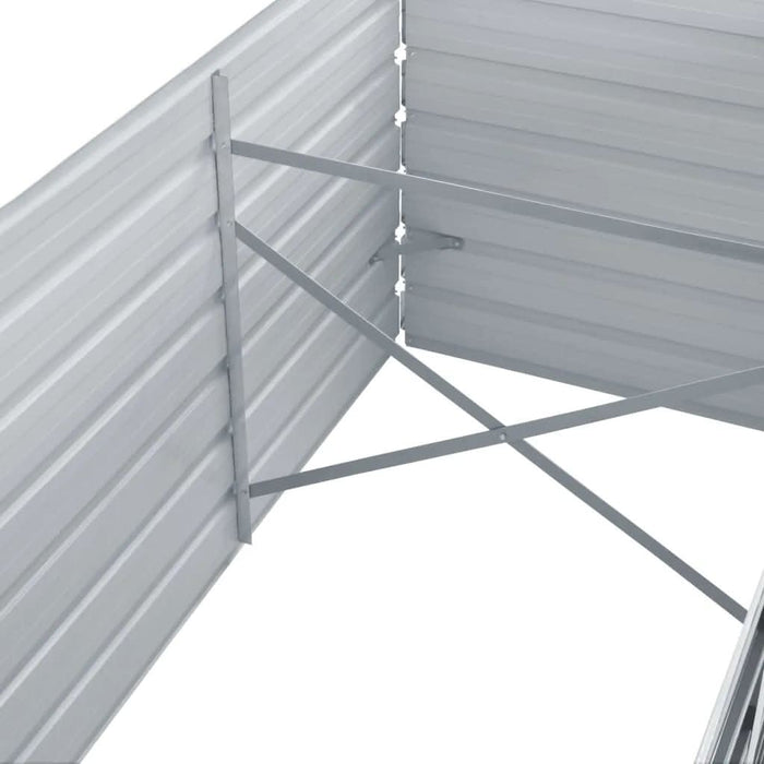 Strat înălțat de grădină, gri, 240x80x77 cm, oțel galvanizat - WALTI WALTI