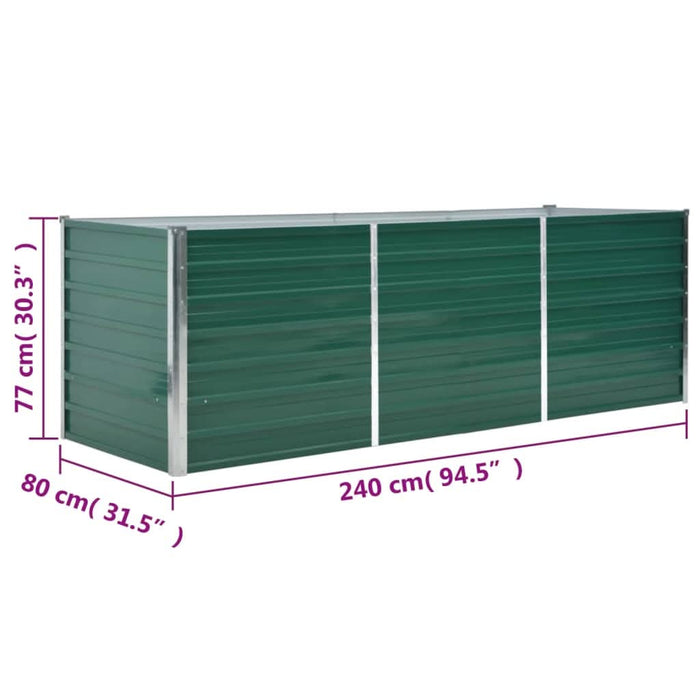 Strat înălțat de grădină, verde, 240x80x77 cm, oțel galvanizat - WALTI WALTI