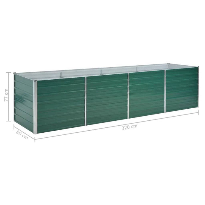 Strat înălțat de grădină, verde, 320x80x77 cm, oțel galvanizat - WALTI WALTI