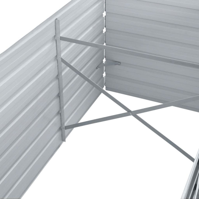 Strat înălțat de grădină, gri, 320 x 80 x 45 cm oțel galvanizat - WALTI WALTI