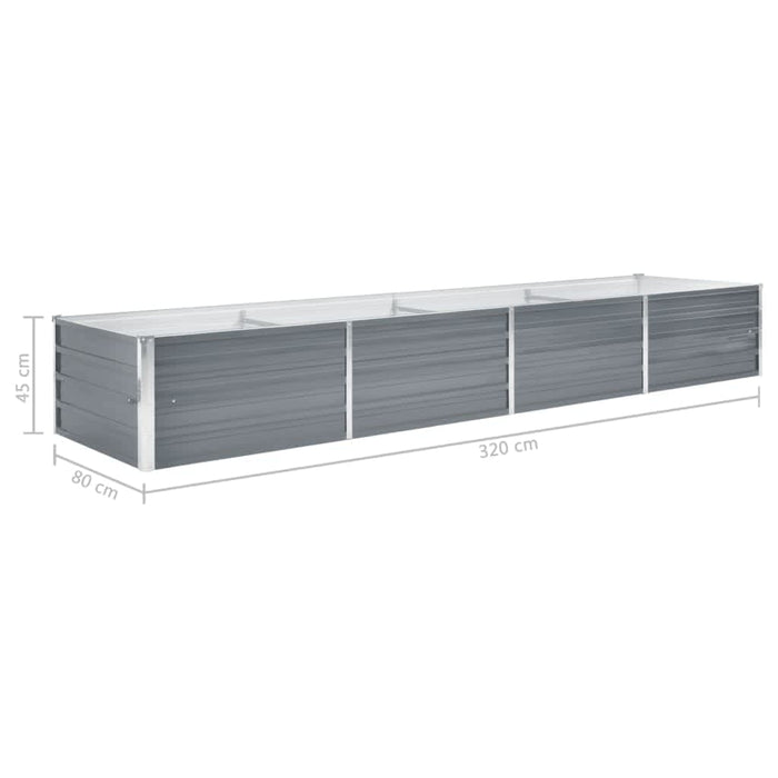 Strat înălțat de grădină, gri, 320 x 80 x 45 cm oțel galvanizat - WALTI WALTI