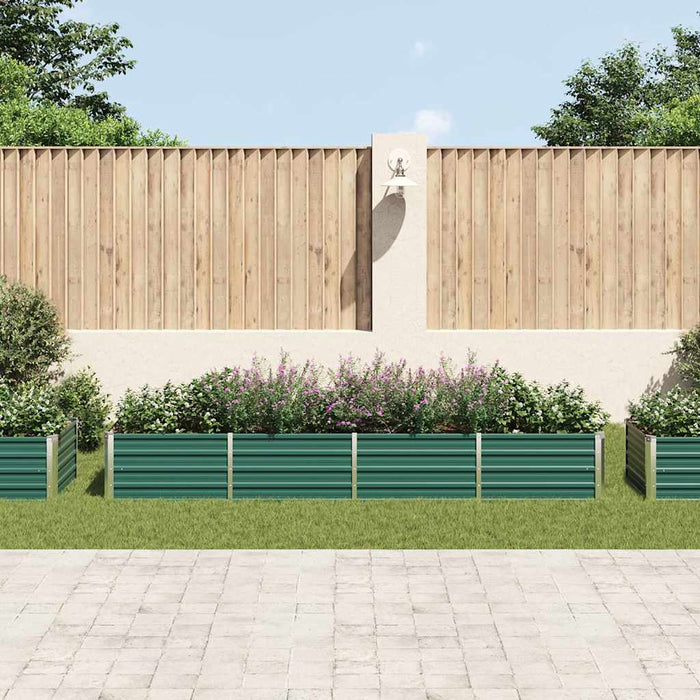 Strat înălțat de grădină, verde, 320x80x45 cm oțel galvanizat - WALTI WALTI