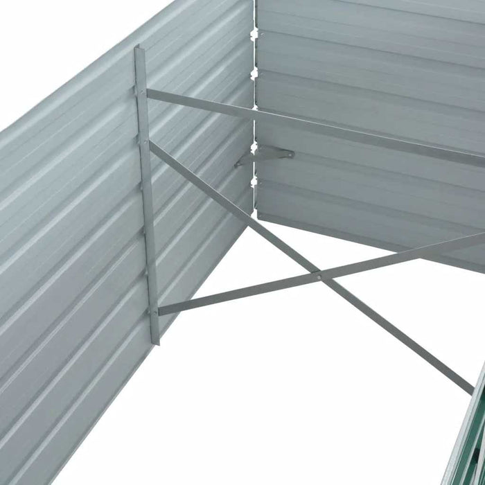 Strat înălțat de grădină, verde, 320x80x45 cm oțel galvanizat - WALTI WALTI