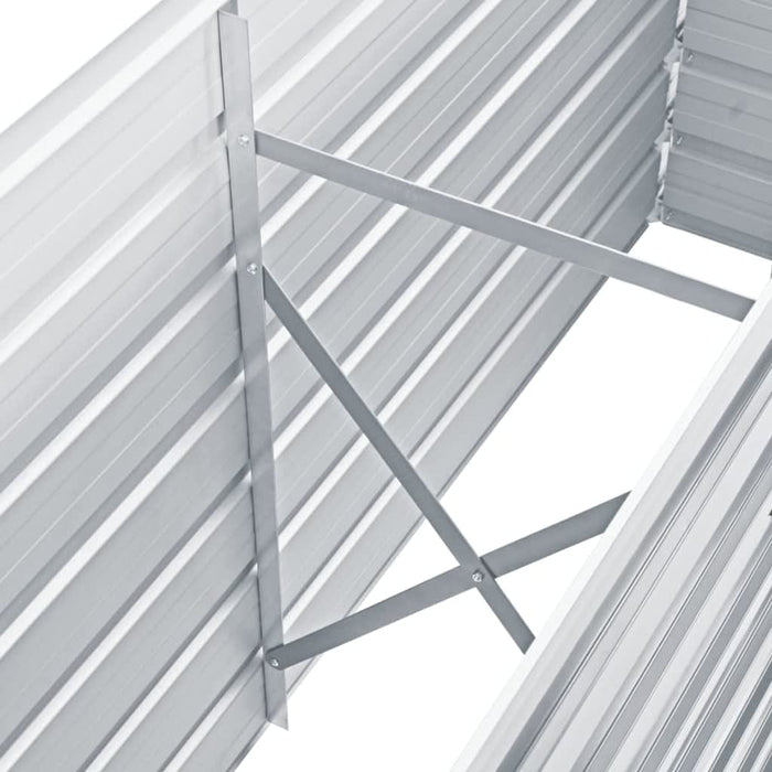 Strat înălțat de grădină, gri, 160x40x77 cm, oțel galvanizat - WALTI WALTI