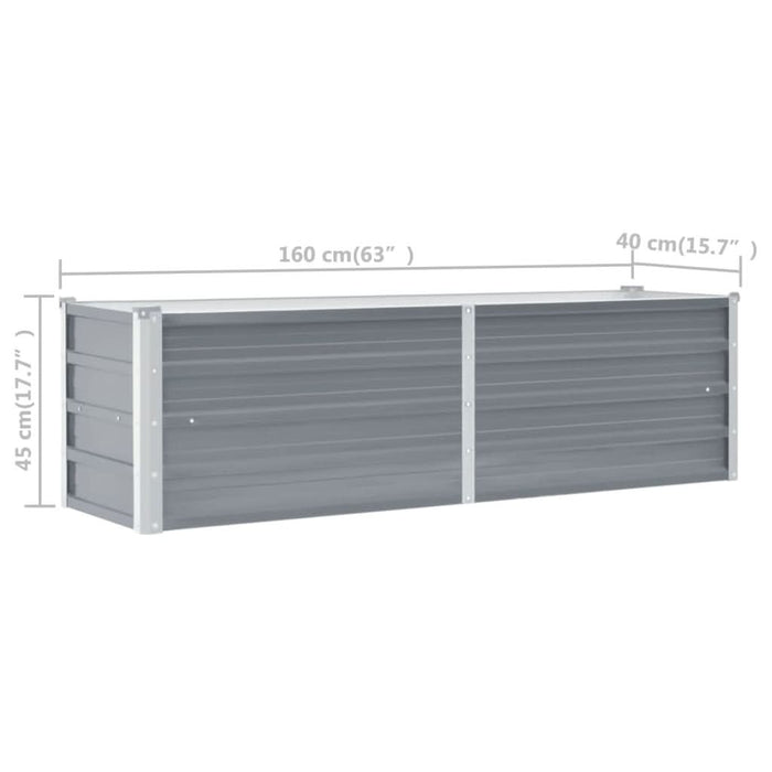 Strat înălțat de grădină, gri, 160 x 40 x 45 cm oțel galvanizat - WALTI WALTI