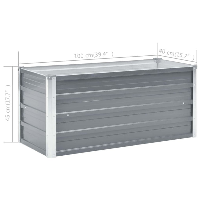 Strat înălțat de grădină, gri, 100x40x45 cm, oțel galvanizat - WALTI WALTI