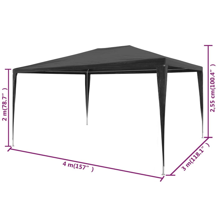 Cort de petrecere, antracit, 3 x 4 m, PE - WALTI WALTI