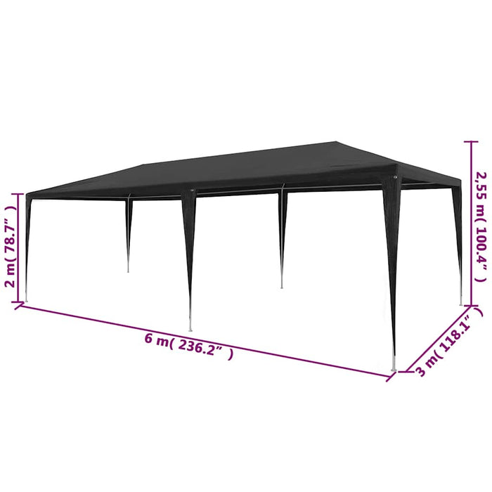 Cort de petrecere, antracit, 3 x 6 m, PE - WALTI WALTI