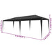 Cort de petrecere, antracit, 3 x 6 m, PE - WALTI WALTI