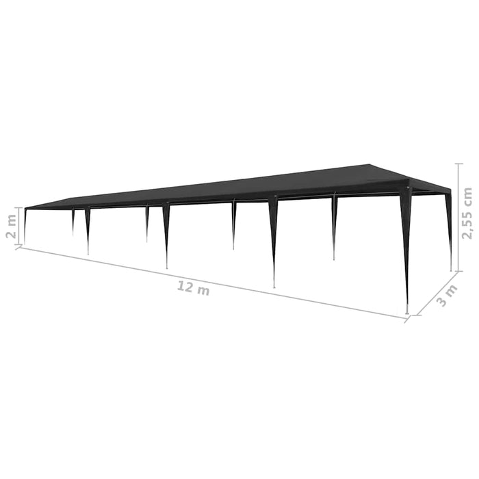 Cort de petrecere, antracit, 3 x 12 m, PE - WALTI WALTI