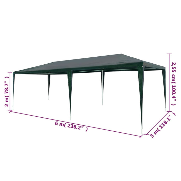 Cort de petrecere, verde, 3 x 6 m, PE - WALTI WALTI