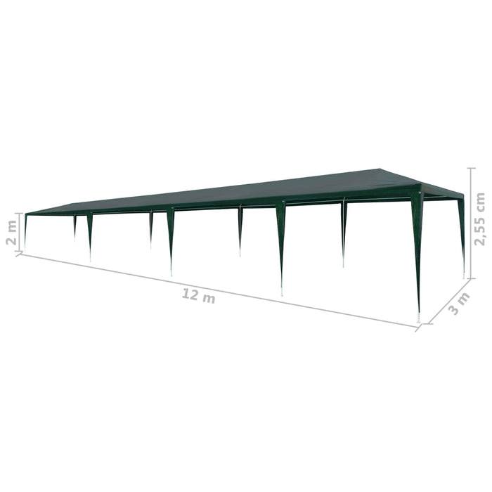 Cort de petrecere, verde, 3 x 12 m, PE - WALTI WALTI