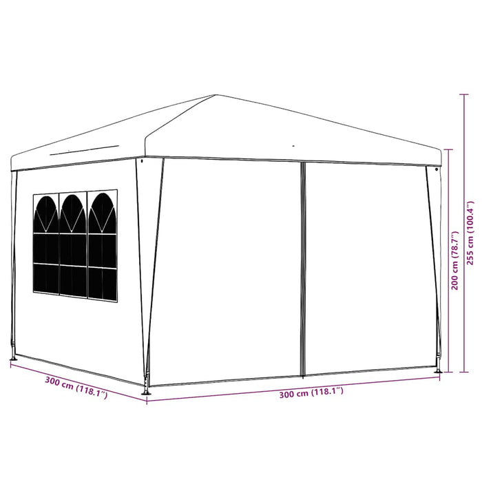 Cort de petrecere, antracit, 3 x 3 m - WALTI WALTI