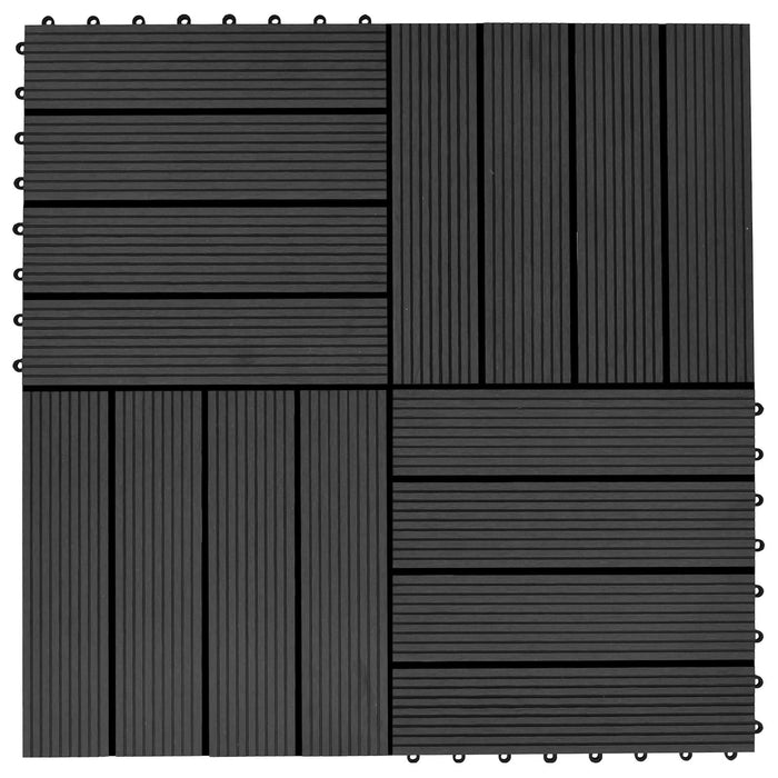 Plăci pentru Deck 11 pcs Negru 30 x 30 cm Lemn compozit - WALTI WALTI
