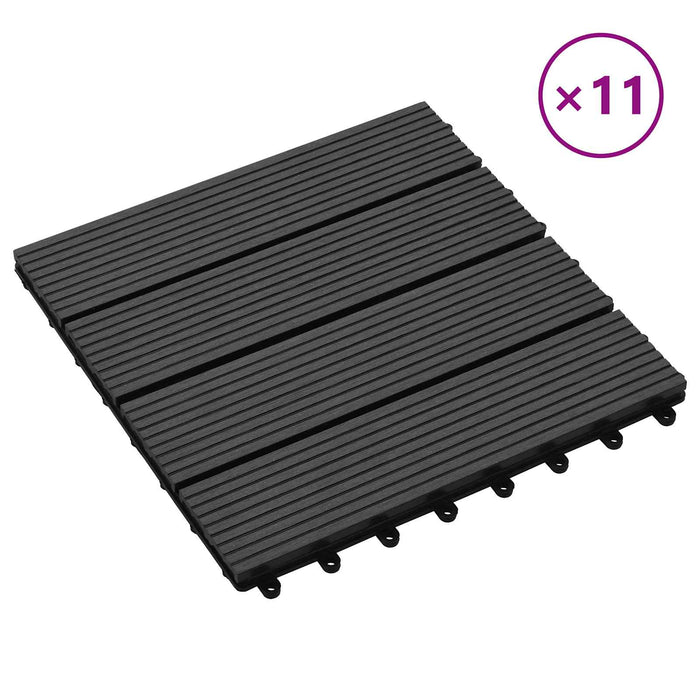 Plăci pentru Deck 11 pcs Negru 30 x 30 cm Lemn compozit - WALTI WALTI