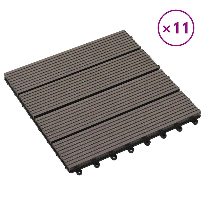 Plăci pentru Deck 11 pcs Maro închis 30 x 30 cm Lemn compozit - WALTI WALTI
