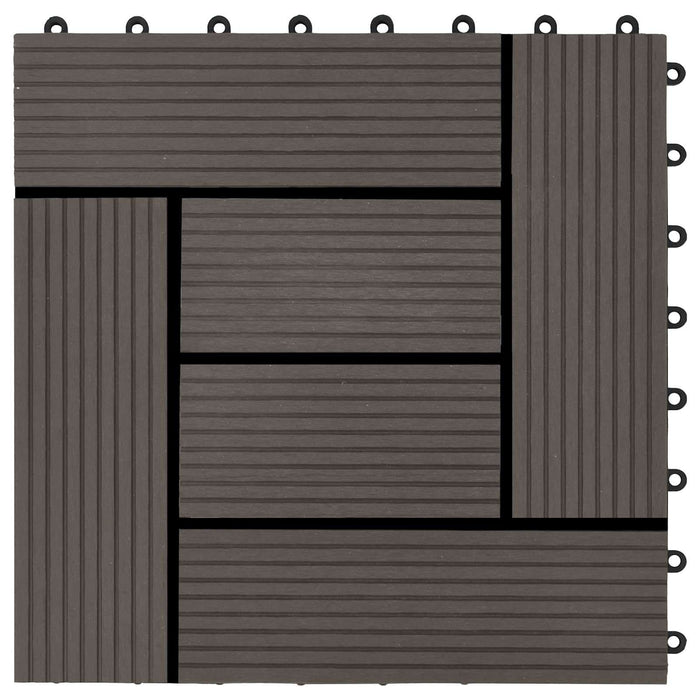 Plăci pentru Deck 11 pcs Maro închis 30 x 30 cm Lemn compozit - WALTI WALTI