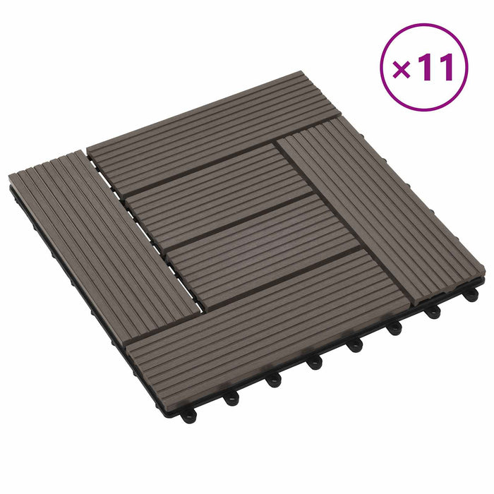 Plăci pentru Deck 11 pcs Maro închis 30 x 30 cm Lemn compozit - WALTI WALTI