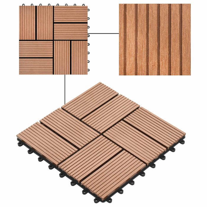 Plăci pentru Deck 11 pcs Maro 30 x 30 cm Lemn compozit - WALTI WALTI
