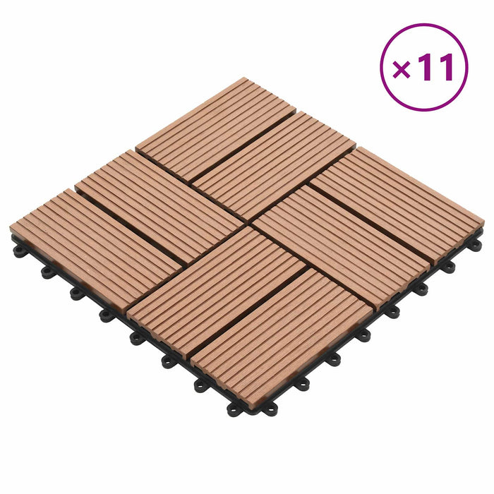 Plăci pentru Deck 11 pcs Maro 30 x 30 cm Lemn compozit - WALTI WALTI