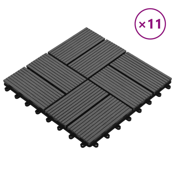 Plăci pentru Deck 11 pcs Gri 30 x 30 cm Lemn compozit - WALTI WALTI